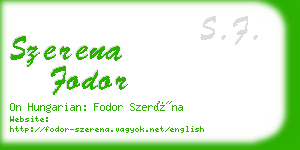 szerena fodor business card